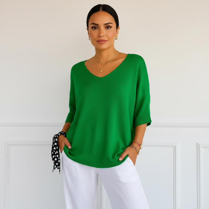 Sadie | V-Neck Ribbed Sweater for Women
