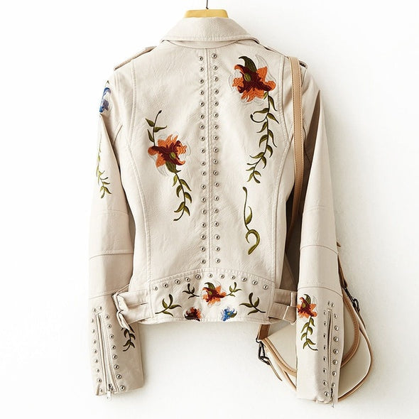 Talia | Sleek Leather Moto Jacket for Women