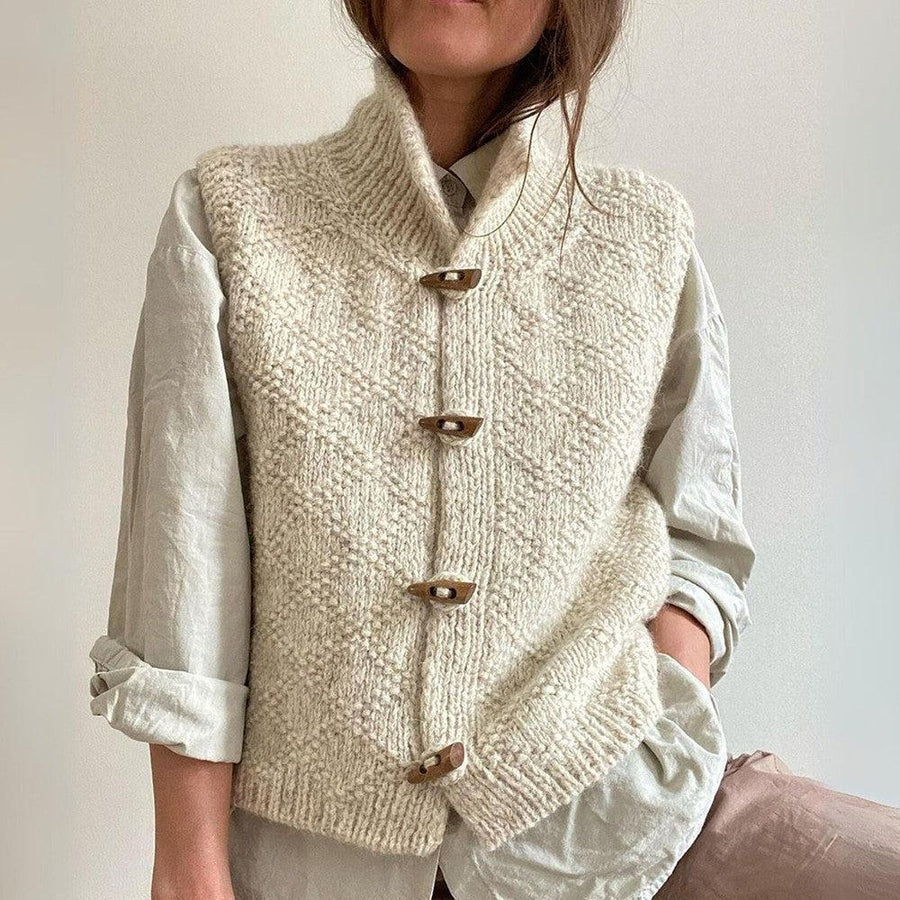 Sylvia | Button-Front Sleeveless Knit Sweater Vest for Women