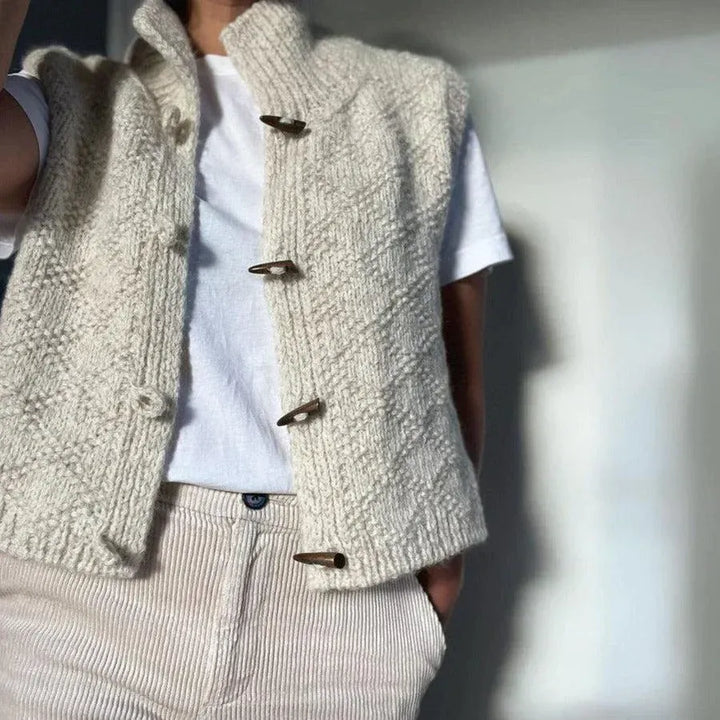 Sylvia | Button-Front Sleeveless Knit Sweater Vest for Women