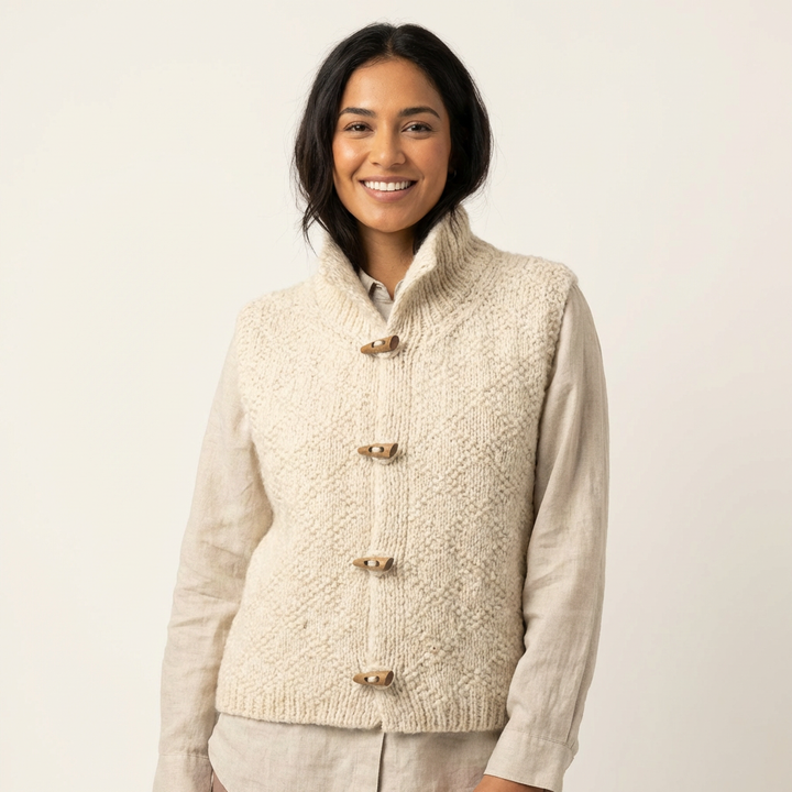 Sylvia | Button-Front Sleeveless Knit Sweater Vest for Women