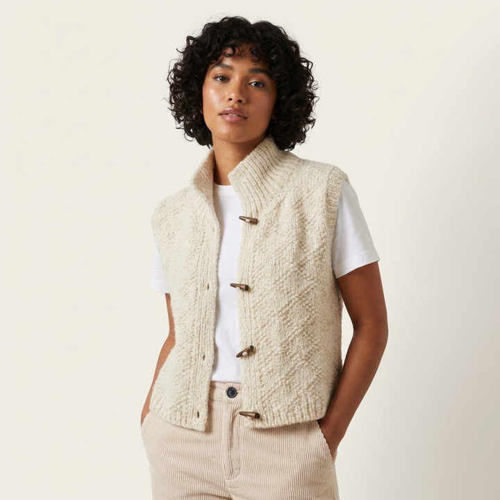 Sylvia | Button-Front Sleeveless Knit Sweater Vest for Women