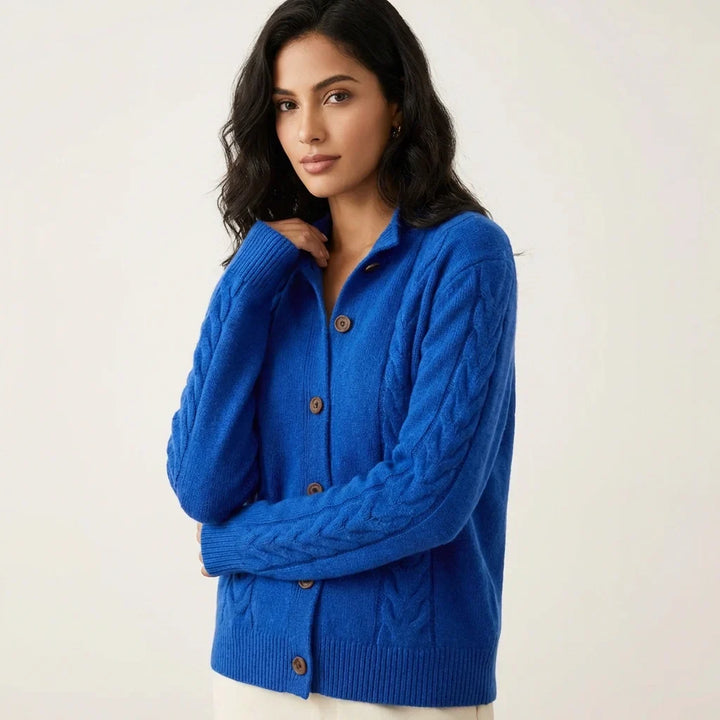 Esther | Cable Knit Button-Front Cardigan for Women