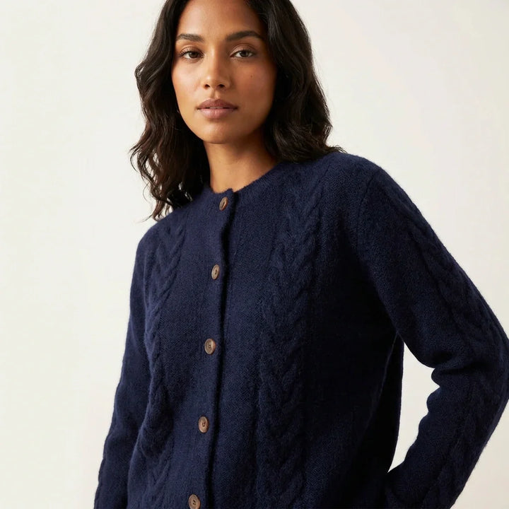 Esther | Cable Knit Button-Front Cardigan for Women