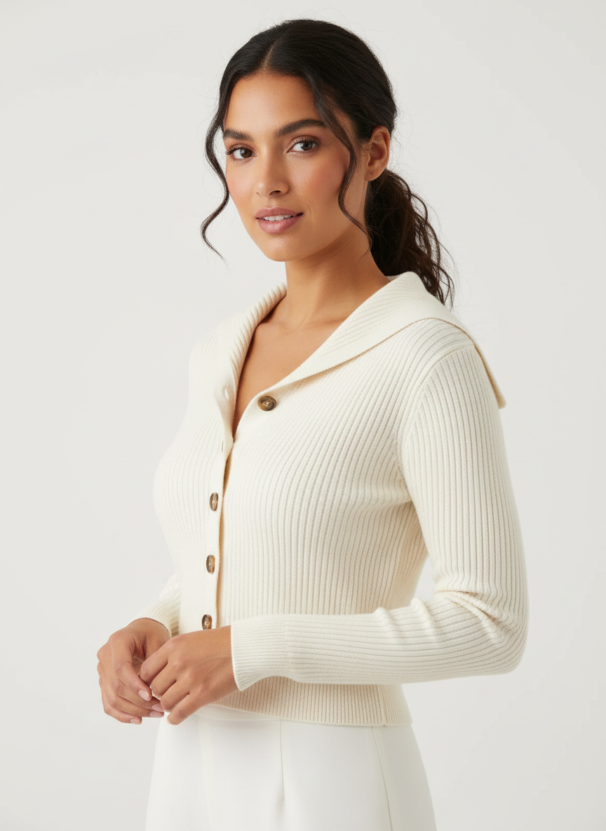 Adriana | Cropped Ribbed Cardigan for Women