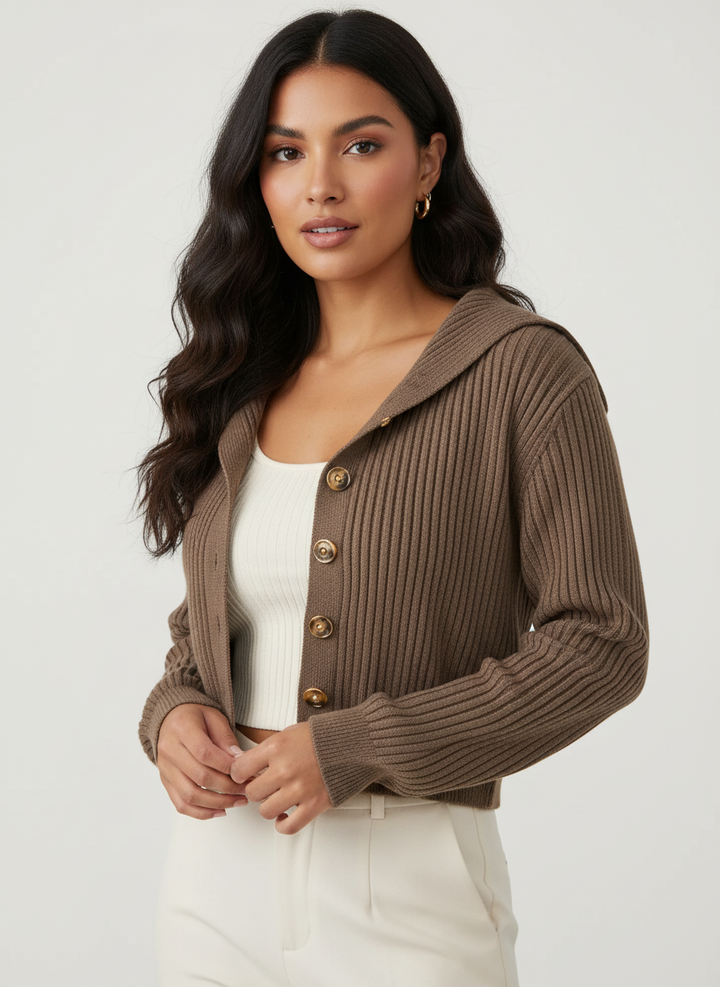 Adriana | Cropped Ribbed Cardigan for Women