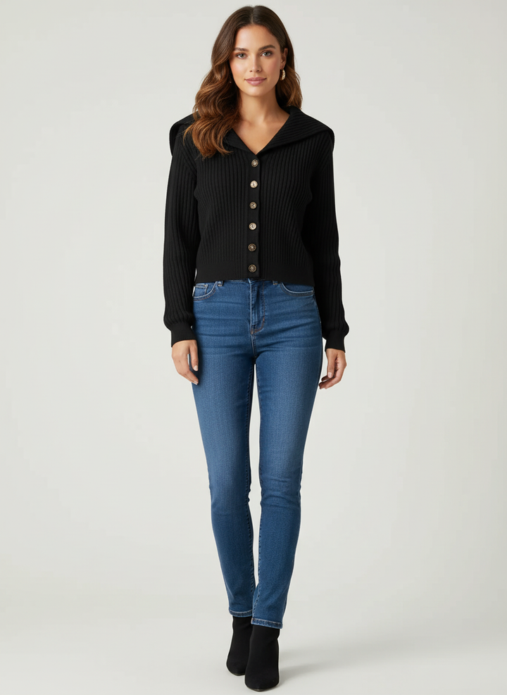 Adriana | Cropped Ribbed Cardigan for Women
