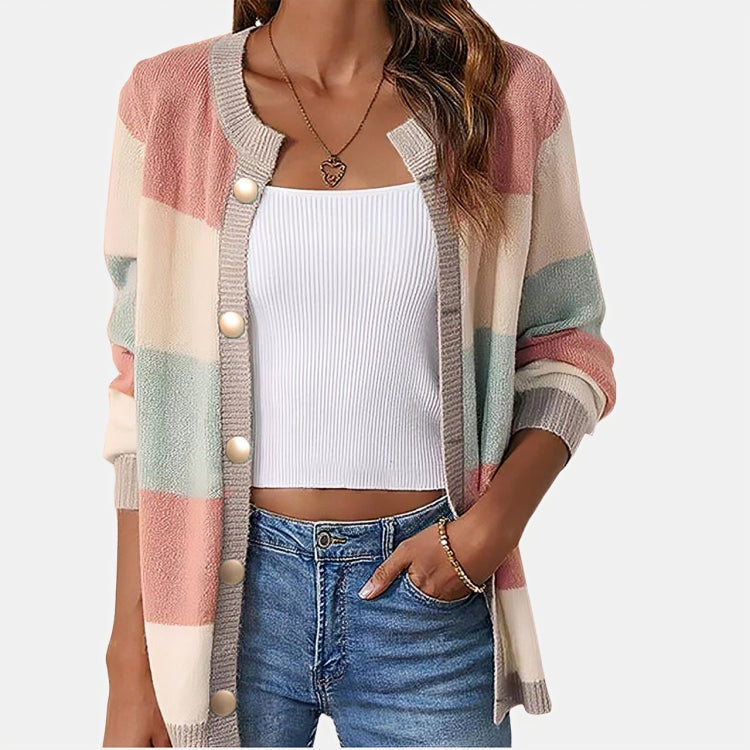 Cora | Striped Button-Front Cardigan for Women