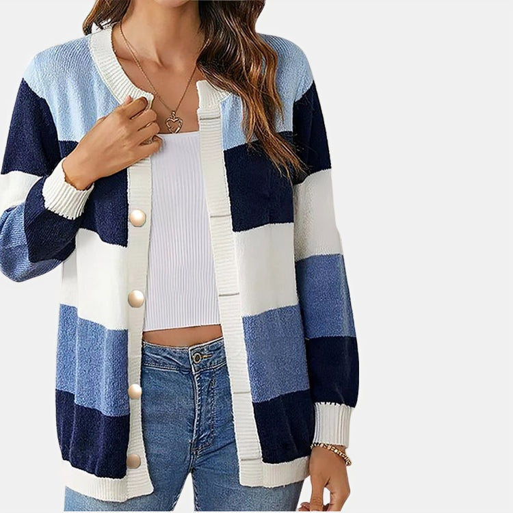 Cora | Striped Button-Front Cardigan for Women