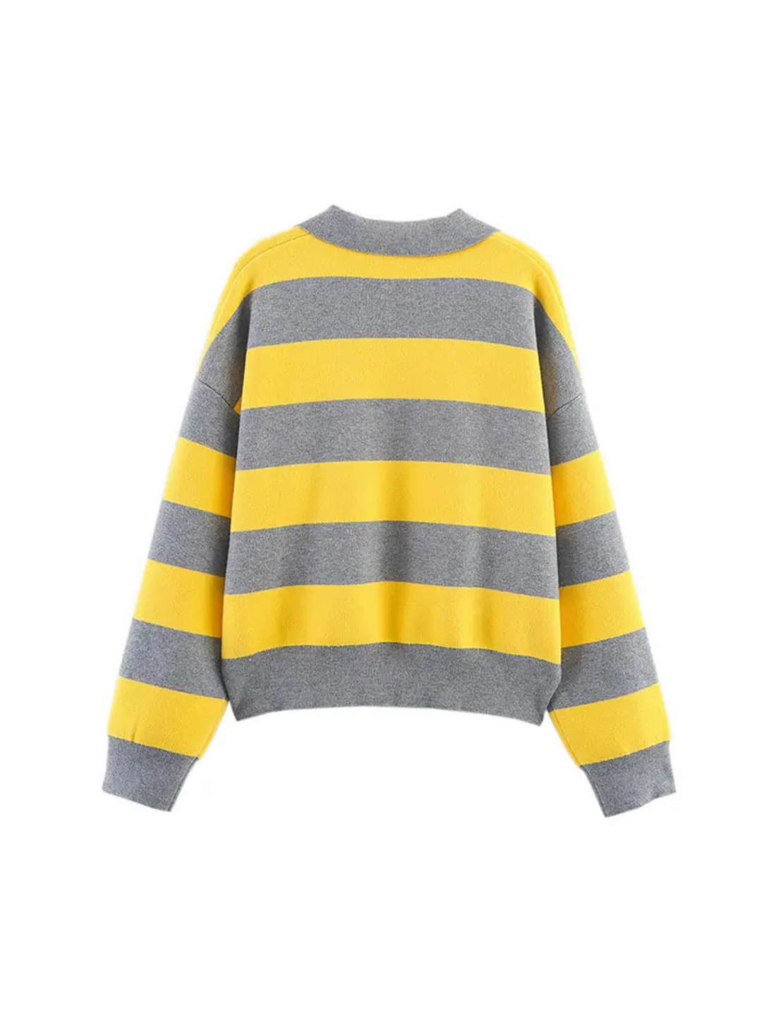Yvonne | Striped V-Neck Knit Polo for Women