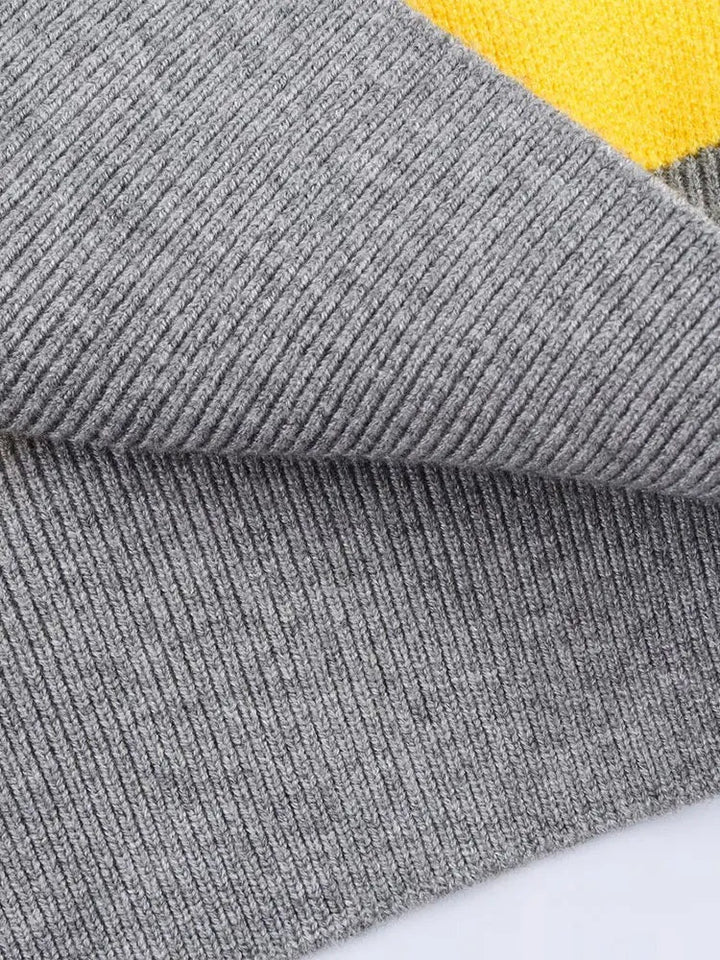 Yvonne | Striped V-Neck Knit Polo for Women