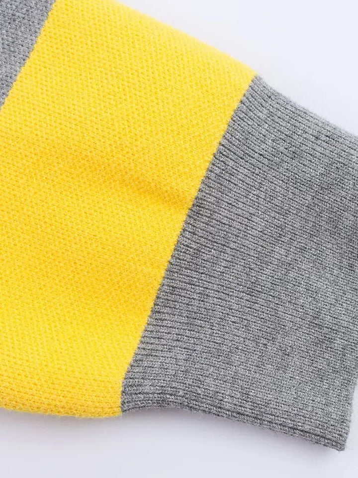 Yvonne | Striped V-Neck Knit Polo for Women