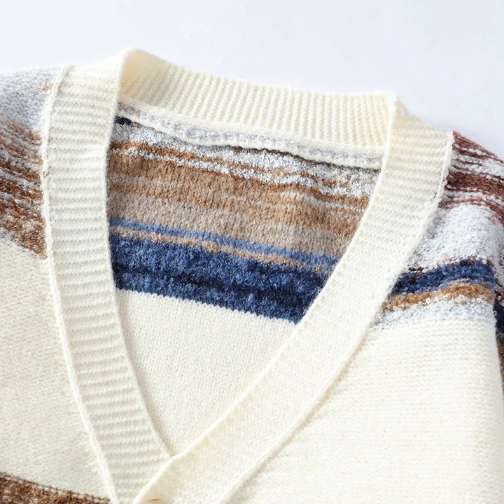 Sofia | Striped V-Neck Cardigan for Women