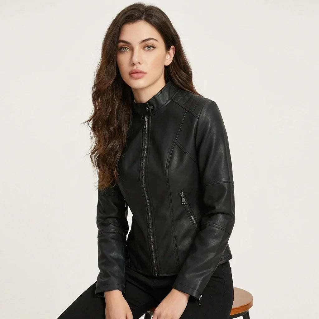 Carmen | Sleek Faux Leather Jacket for Women
