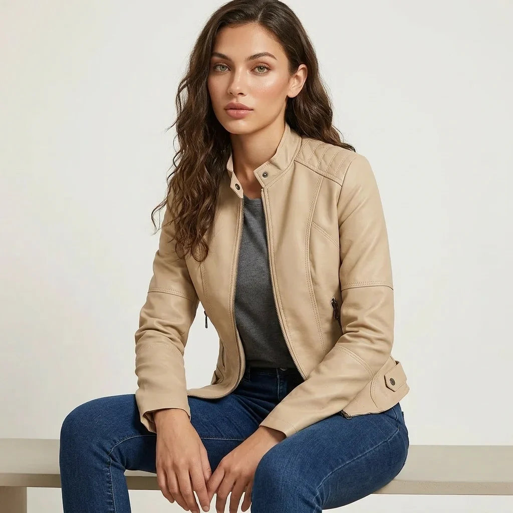 Carmen | Sleek Faux Leather Jacket for Women
