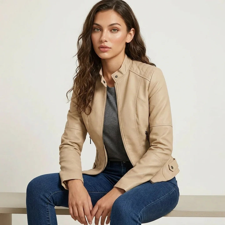 Carmen | Sleek Faux Leather Jacket for Women