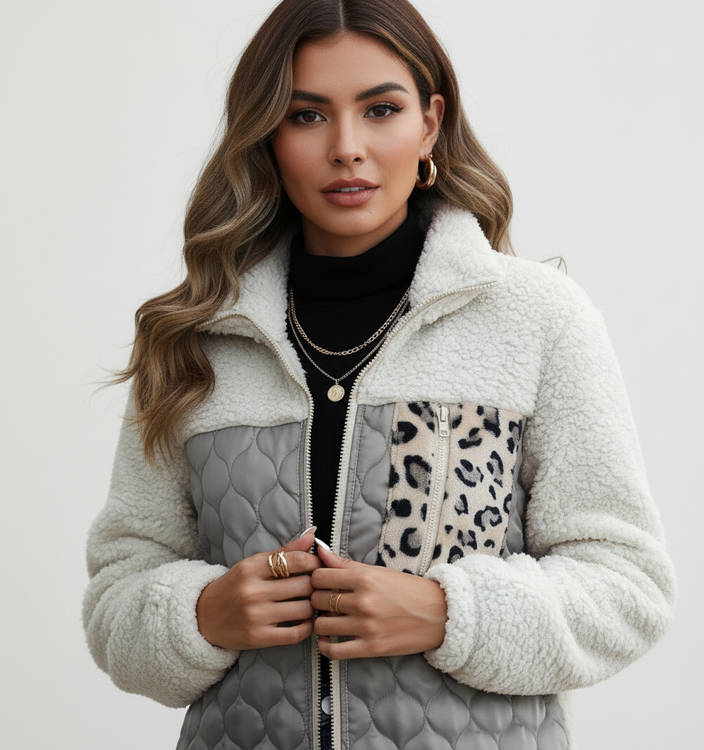 Alexis | Leopard Print Puffer Jacket for Women