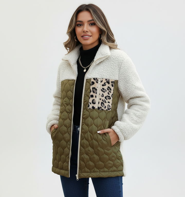 Alexis | Leopard Print Puffer Jacket for Women