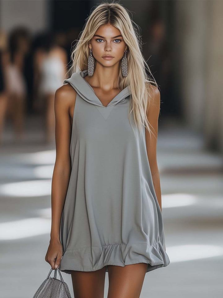 Grey Sleeveless Mini Dress | Casual Dress