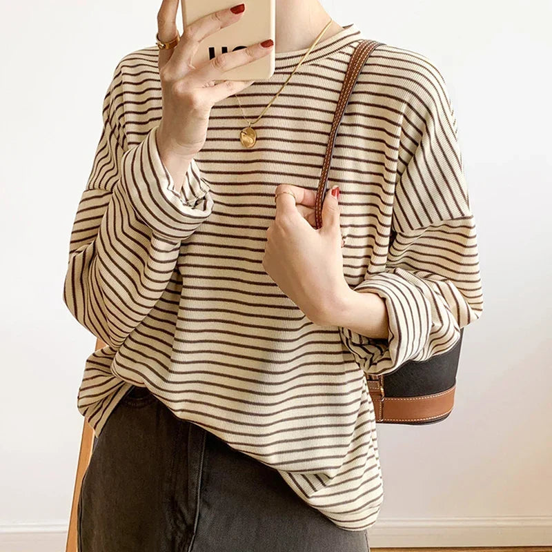Christina | Striped Button-Up Shirt for Women