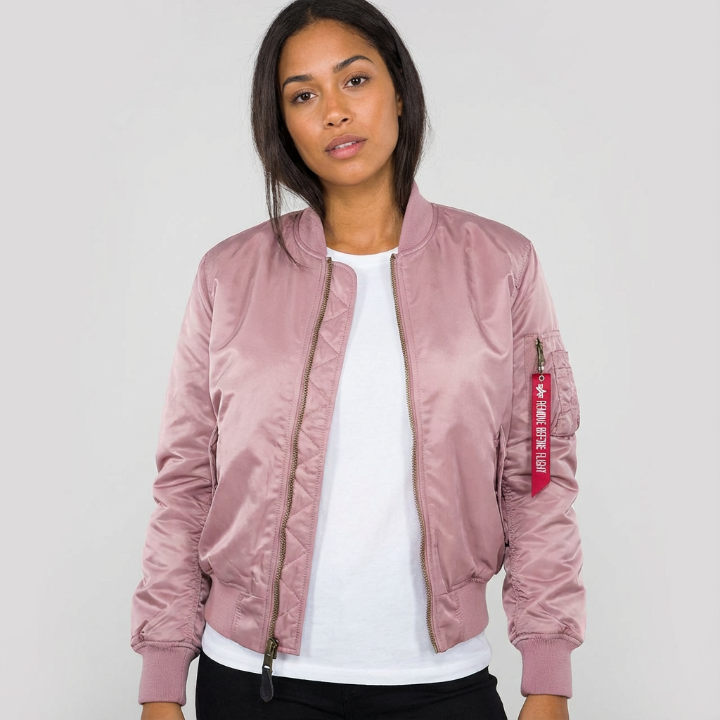 Leah | Zip-Up Satin Bomber Jacket for Women