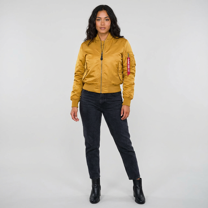 Leah | Zip-Up Satin Bomber Jacket for Women
