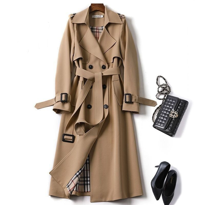 Cecilia | Long Double-Breasted Trench Coat for Women