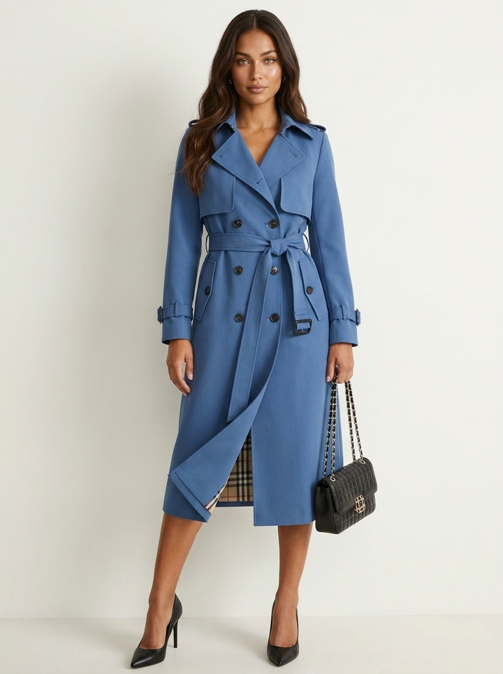 Cecilia | Long Double-Breasted Trench Coat for Women