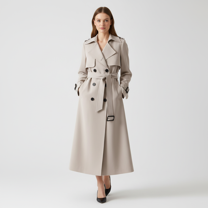 Cecilia | Long Double-Breasted Trench Coat for Women