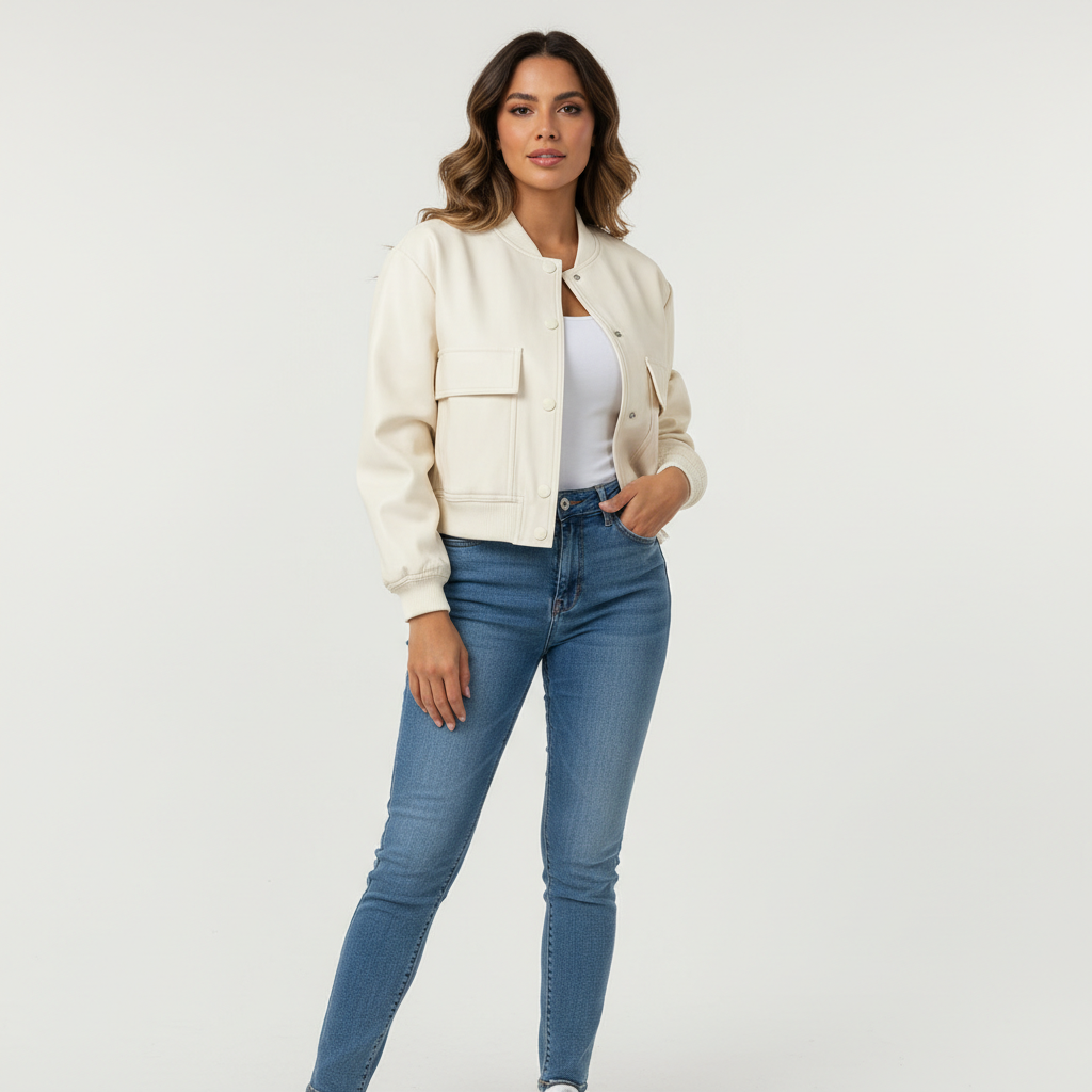 Lena | Cropped Bomber Jacket for Women