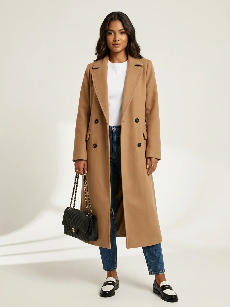 Constance | Long Double-Breasted Coat for Women