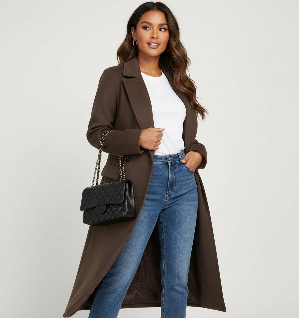 Constance | Long Double-Breasted Coat for Women