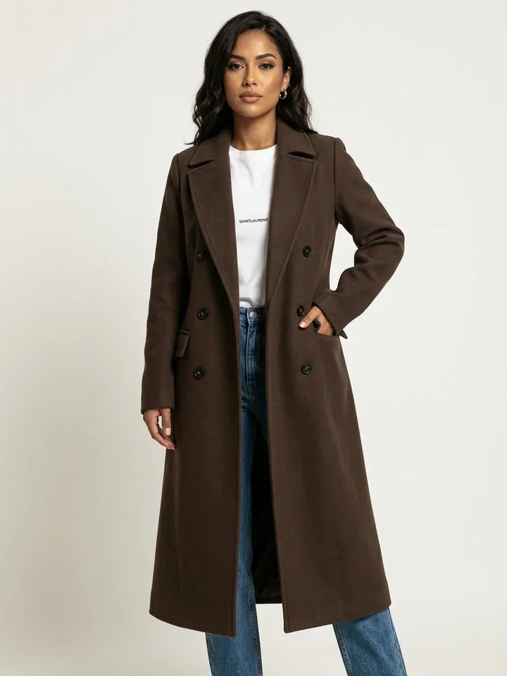 Constance | Long Double-Breasted Coat for Women