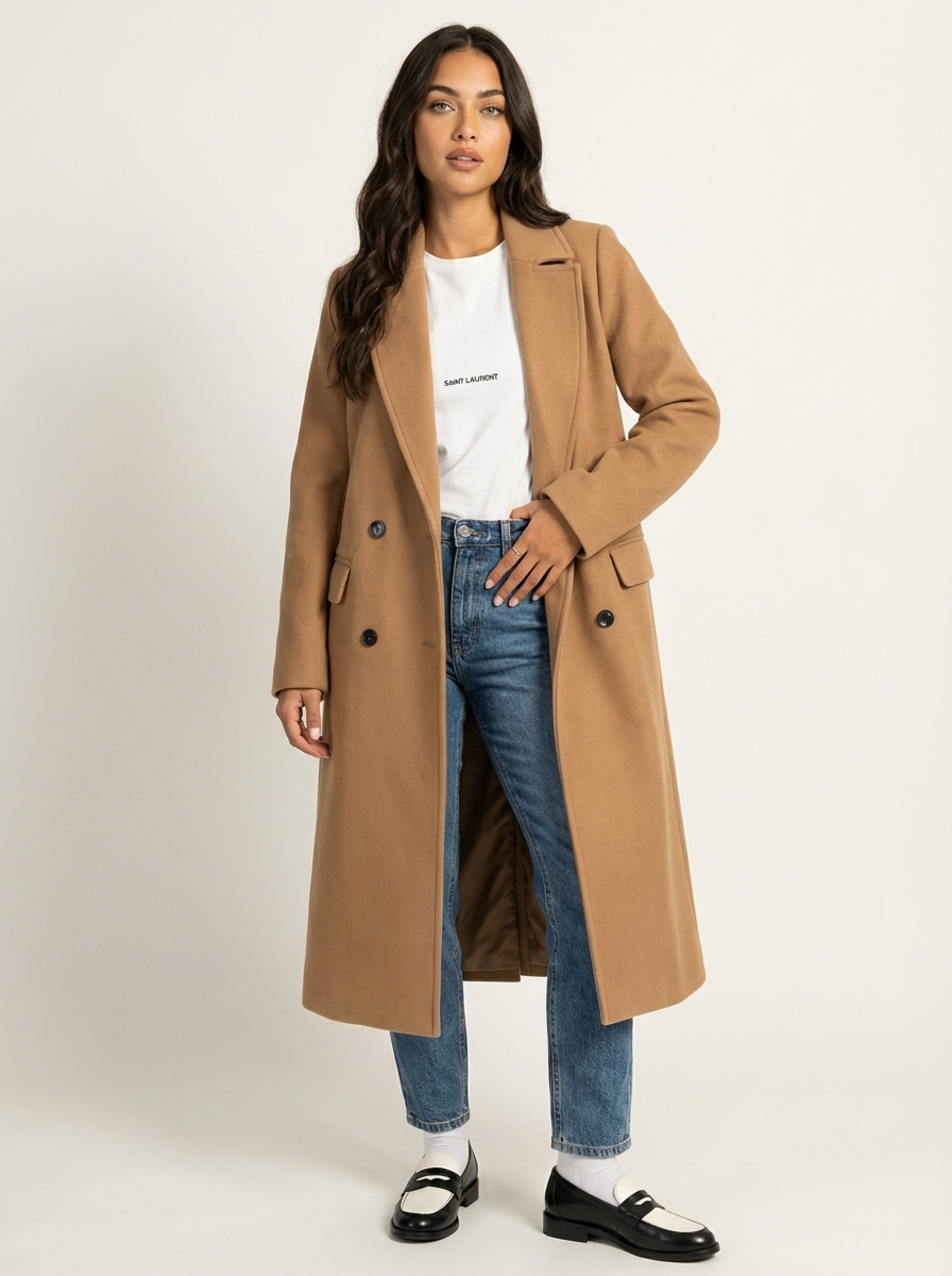 Constance | Long Double-Breasted Coat for Women