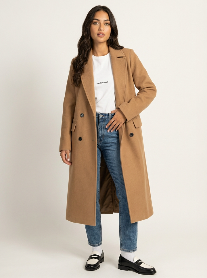 Constance | Long Double-Breasted Coat for Women