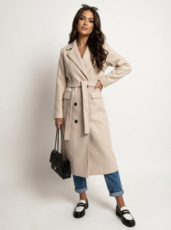Constance | Long Double-Breasted Coat for Women