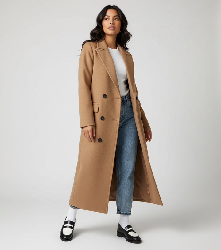 Constance | Long Double-Breasted Coat for Women