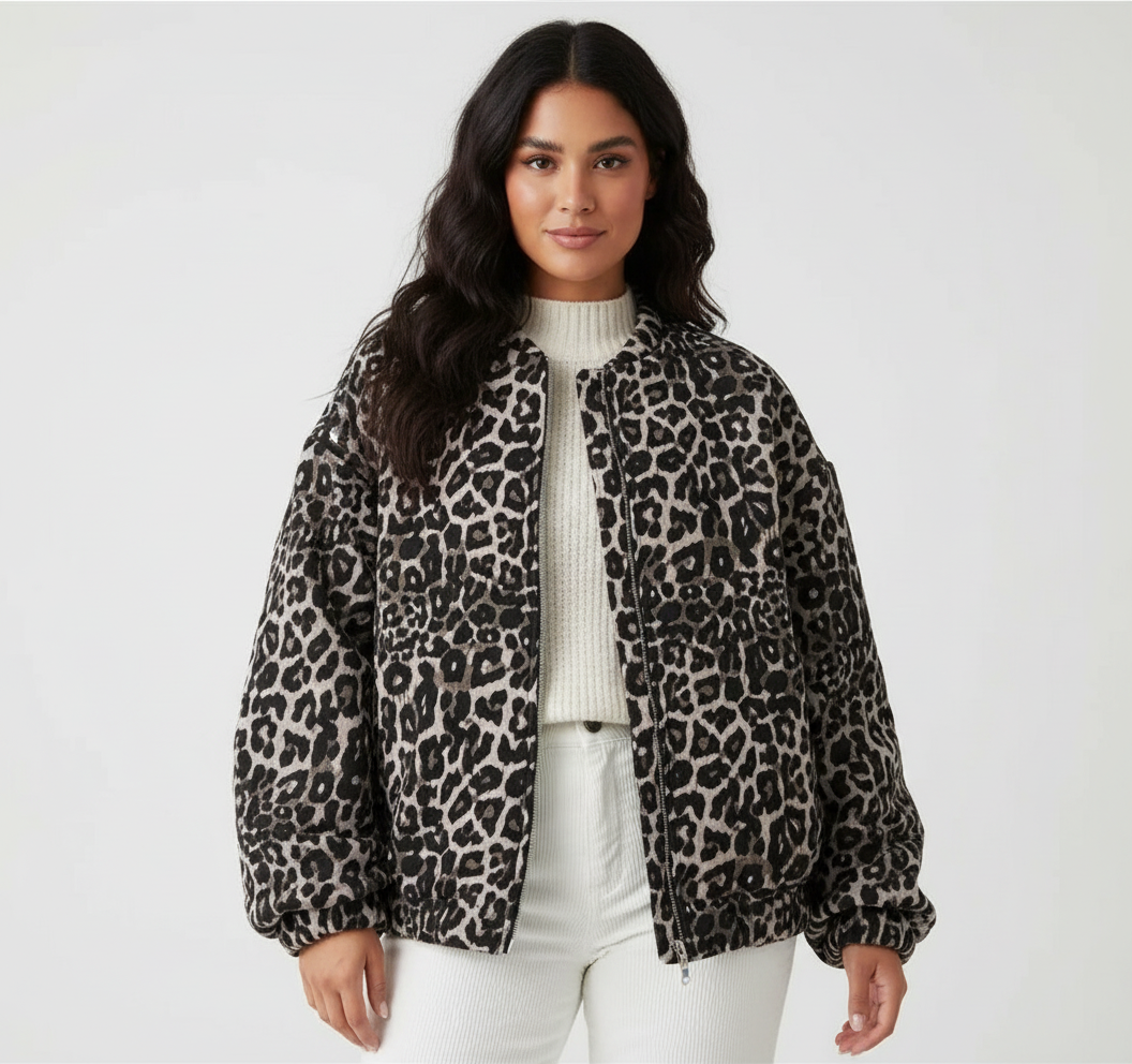 Georgina | Leopard Print Bomber Jacket for Women