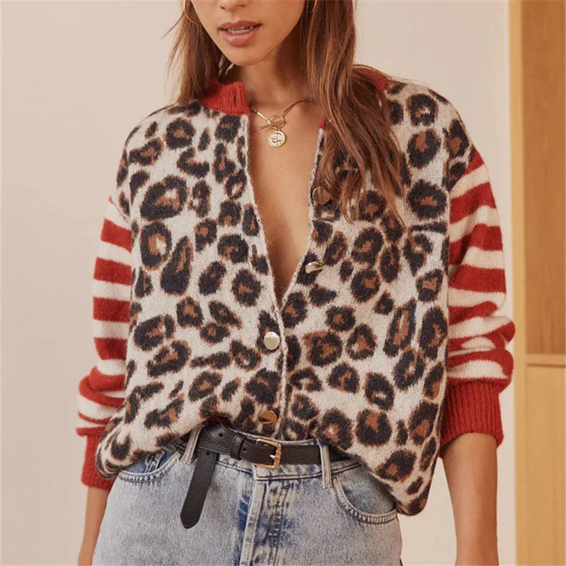 Vivienne | Cropped Leopard Print Cardigan for Women