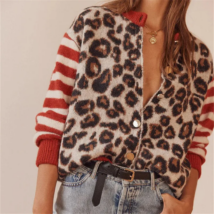 Vivienne | Cropped Leopard Print Cardigan for Women