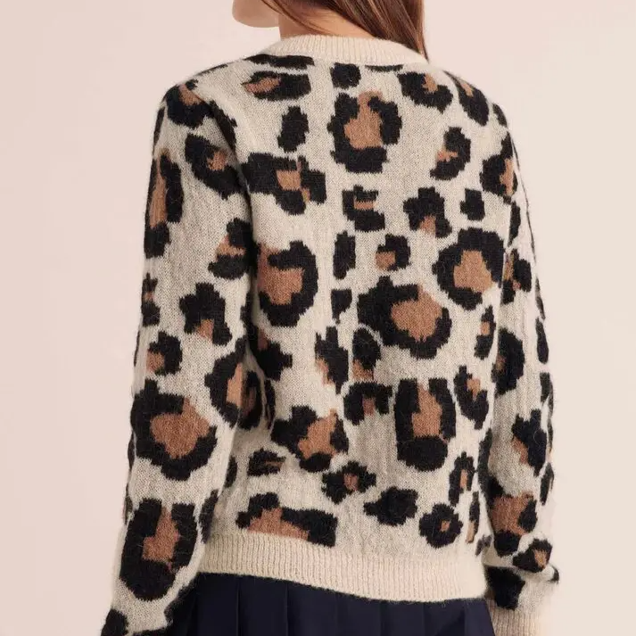 Vivienne | Cropped Leopard Print Cardigan for Women