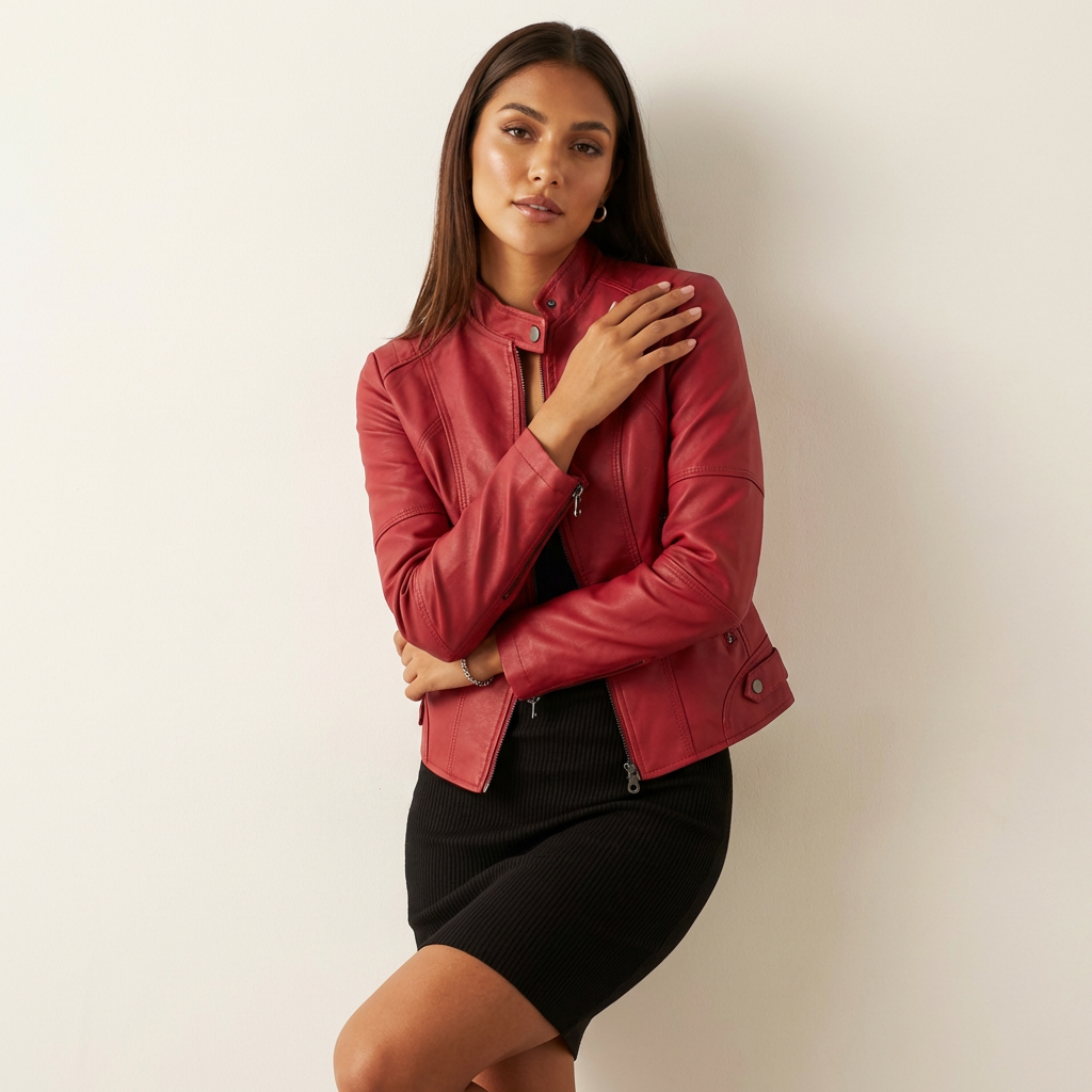 Jasmine | Cropped Leather Jacket for Women