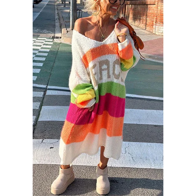 Miriam | Striped Graphic Sweater for Women