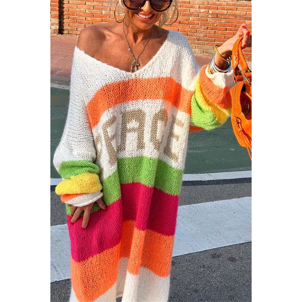 Miriam | Striped Graphic Sweater for Women