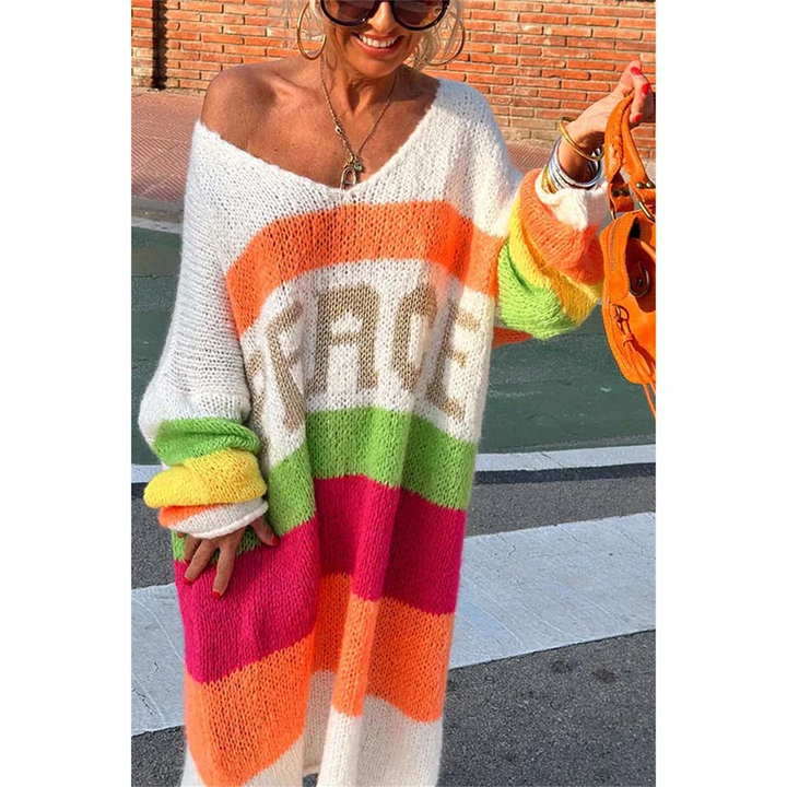 Miriam | Striped Graphic Sweater for Women