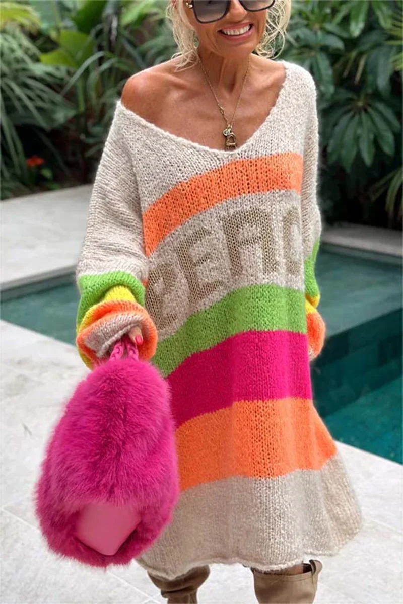 Miriam | Striped Graphic Sweater for Women