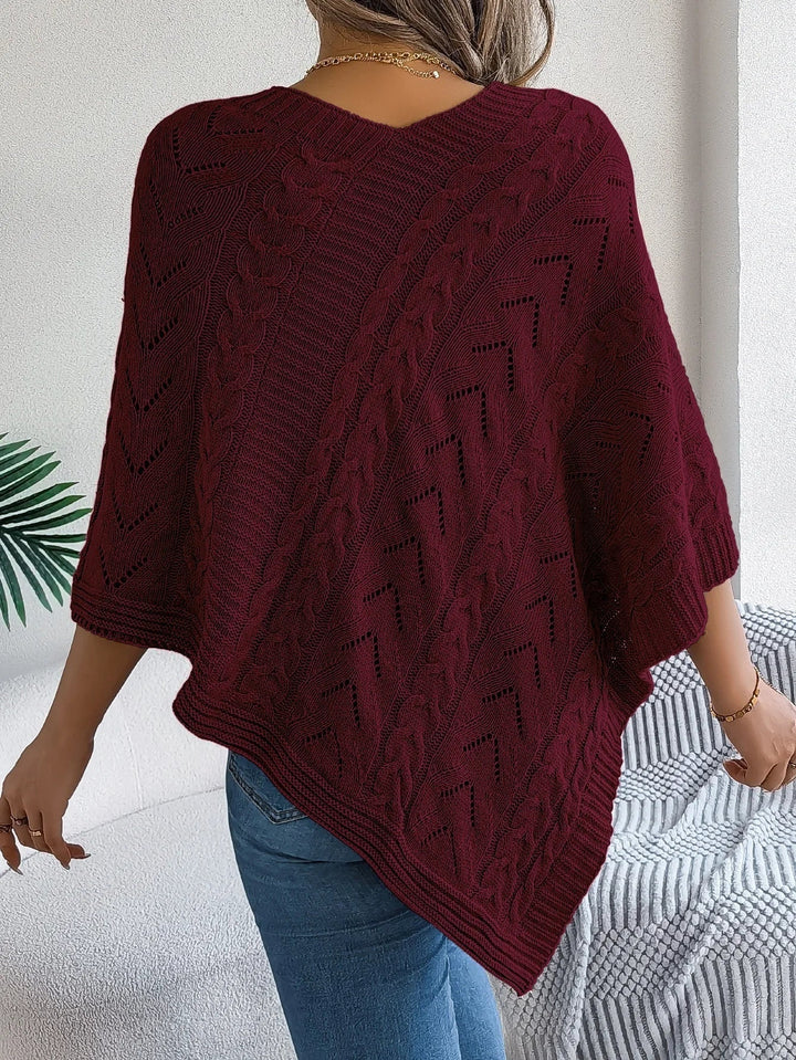Juno | V-Neck Knit Poncho for Women
