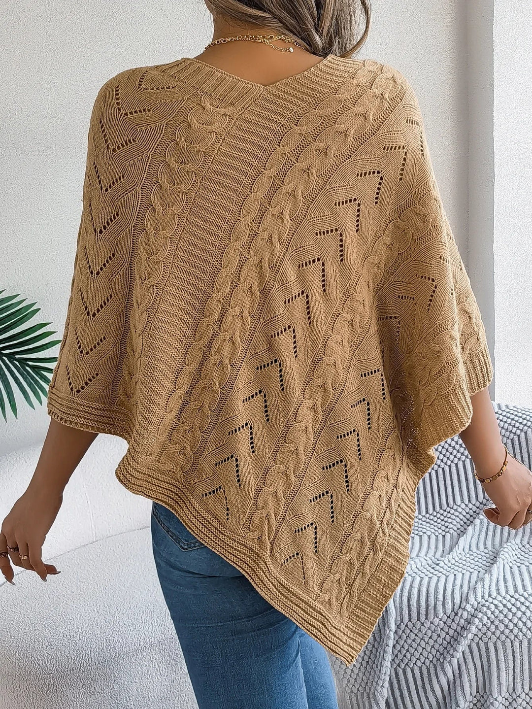 Juno | V-Neck Knit Poncho for Women