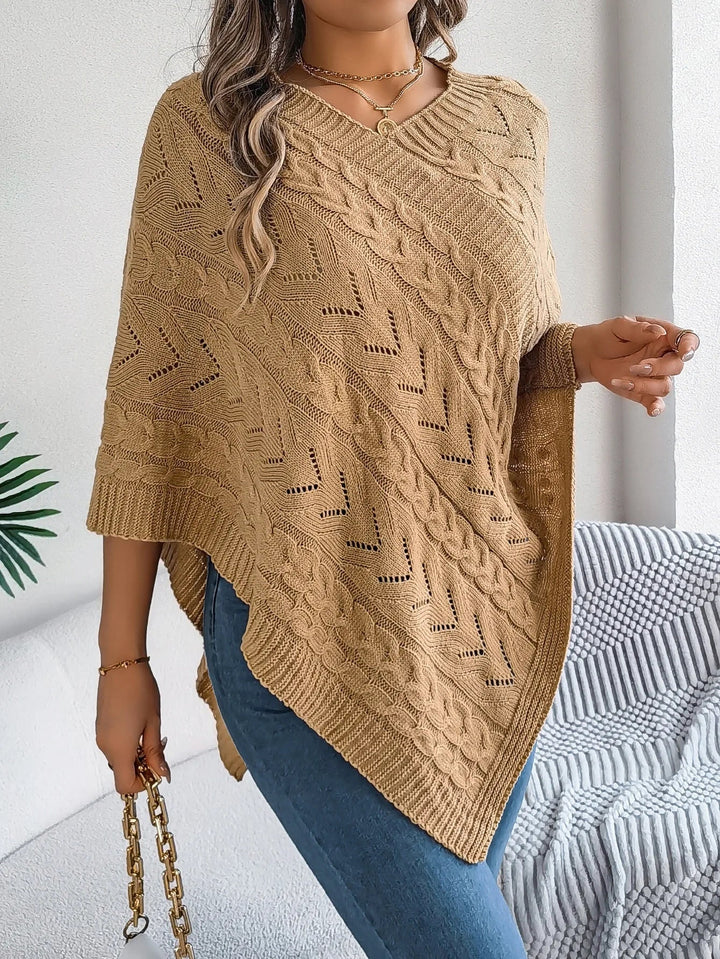 Juno | V-Neck Knit Poncho for Women
