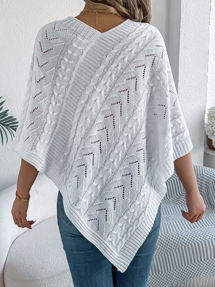 Juno | V-Neck Knit Poncho for Women